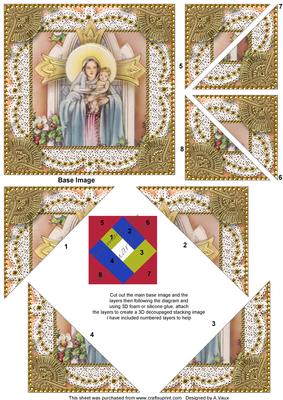 Mary and Baby Jesus 5inch Triangle Edge Spiral Stacker