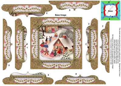 Christmas Party House 5inch Bracket Edge Spiral Stacker