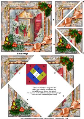Welcome Door Holly 5inch Triangle Edge Spiral Stacker