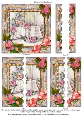 Songbook Butterfly 5inch Square Scalloped 2 Side Stacker