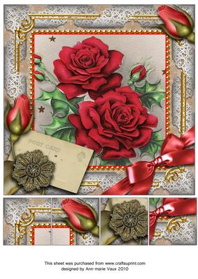Christmas Roses 8inch Picture Sheet