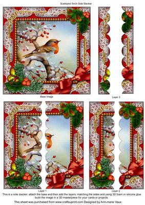 Robin 1 Holly 5inch Square Scalloped 2 Side Stacker