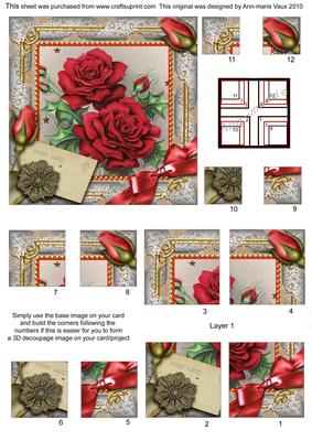 Christmas Roses All 4 Corner Stacker Card Front