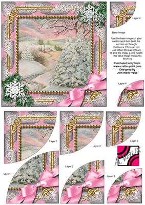 Christmas Stream Snow 6 Inch Duo Corner Stack Card Front
