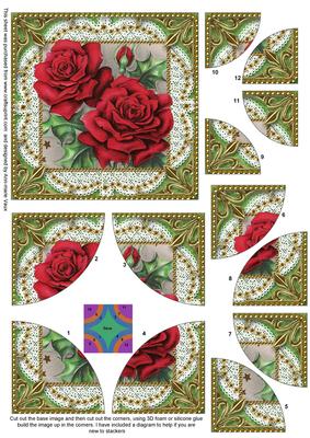 Red Roses Lace 1 All 4 Rounded Corner Card Front