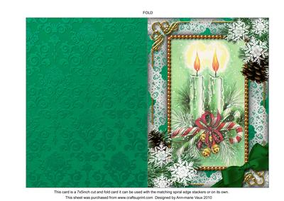 Candle Duo Snow 7x5inch Folded Picture Card