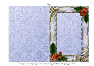 Blue Church Holly Plain 7x5inch Folded Card