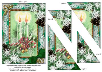 Candle Duo Snow 7x5inch Triangle Duo Corner Stacker