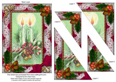 Candle Duo Holly 7x5inch Triangle Duo Corner Stacker