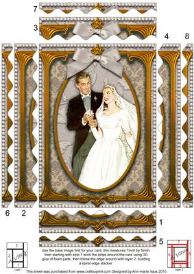 Elegant Wedding Couple 7x5in Spiral Wavy Edge Stacker