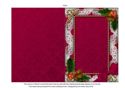 Candle Duo Holly Plain 7x5inch Folded Card