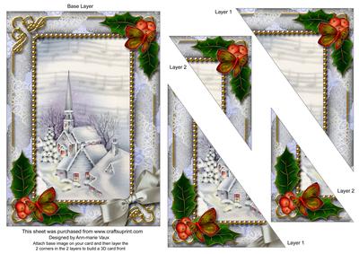 Blue Church Holly 7x5inch Triangle Duo Corner Stacker