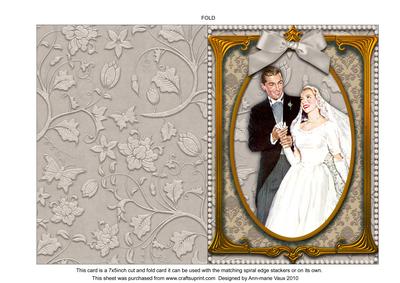 Elegant Wedding Couple 7x5inch Folded Picture Card