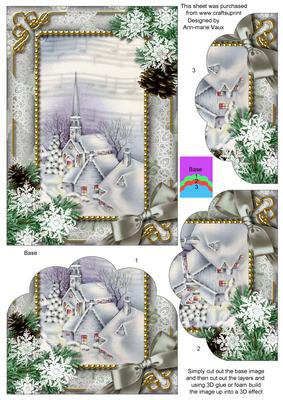 Blue Church Snow One Edge Scallop Bottom 7x5inch Stacker