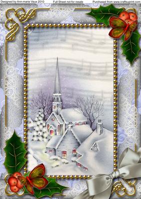 Blue Church Holly A4 Picture Sheet