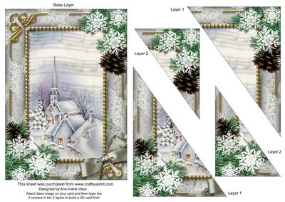 Blue Church Snow 7x5inch Triangle Duo Corner Stacker