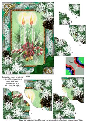 Candle Duo Snow 7x5inch Scalloped Duo Corner Stacker