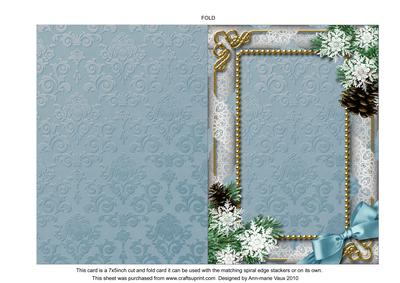 Christmas Book Snow Plain 7x5inch Folded Card