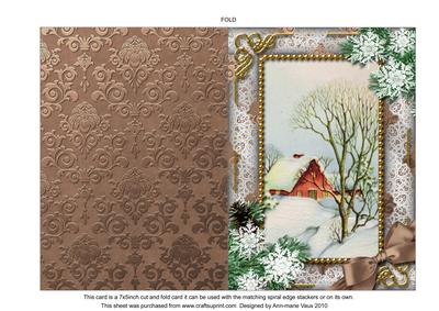 Christmas Scene Snow 7x5inch Folded Picture Card