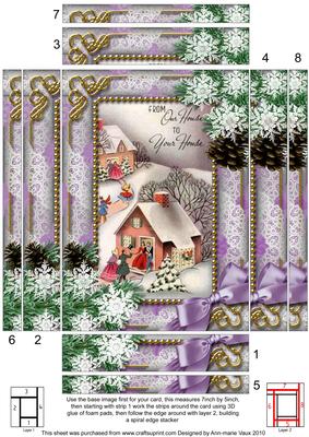 Our to Yours Snow Spiral Edge Stacker 7x5in Card Front