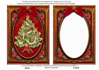 Elegant Tree Ornate 7x5inch Picture Card Front and Frame