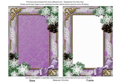 Ours to Yours Snow 7x5inch Plain Card Front and Frame