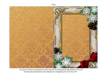 Red Poinsettia Snow Plain 7x5inch Folded Card