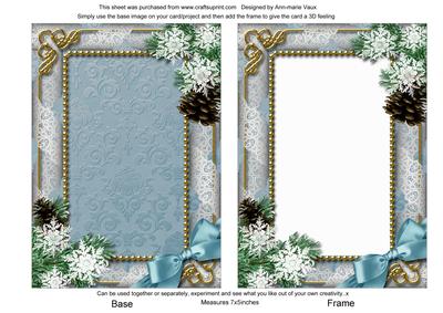 Christmas Book Snow 7x5inch Plain Card Front and Frame