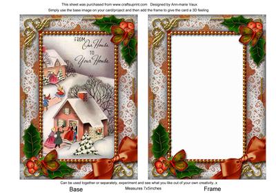 Ours to Yours Holly 7x5inch Picture Card Front and Frame