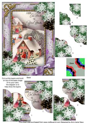 Ours to Yours Snow 7x5inch Scalloped Duo Corner Stacker