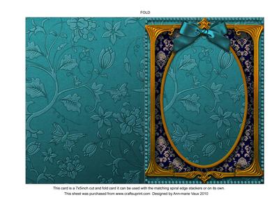 Elegant Teal Lady Plain 7x5inch Folded Card