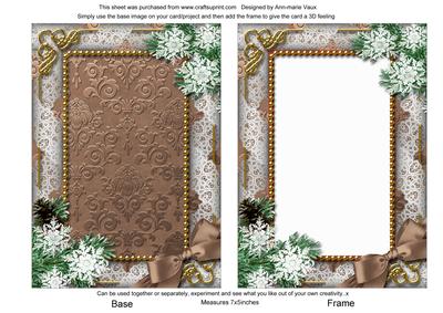 Christmas Scene Snow 7x5inch Plain Card Front and Frame