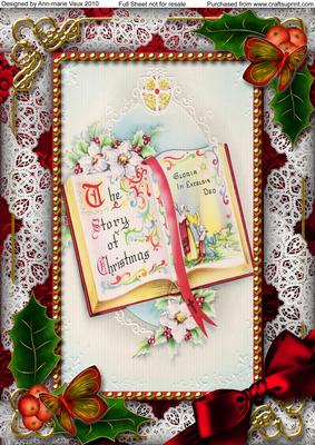 Christmas Book Holly A4 Picture Sheet