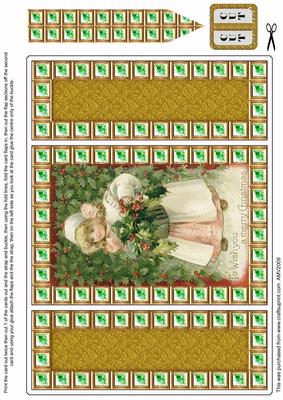 Christmas Girl Green Bling Giant Square Buckle Gatefold Card