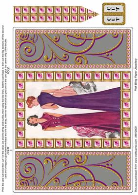 Elegant Ladies Pink Bling Giant Square Buckle Gatefold Card