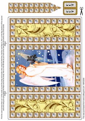 Christmas Angel Diamond Bling Giant Square Buckle Gatefold Card