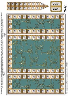 Aqua Foil Diamond Bling Giant Square Buckle Gatefold Card