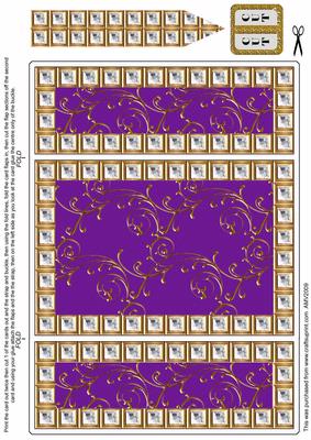 Deep Purple Foil Diamond Bling Giant Square Buckle Gatefold Card
