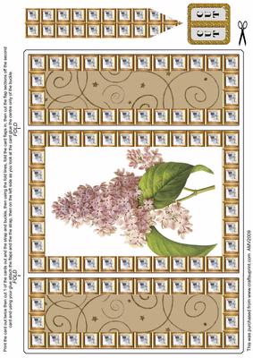 Lilac Flower Diamond Bling Giant Square Buckle Gatefold Card