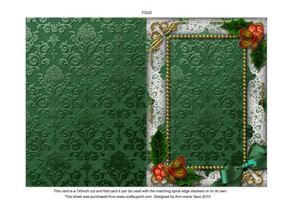 Santa Holly Plain 7x5inch Folded Card