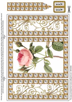 Pink Rose Diamond Bling Giant Square Buckle Gatefold Card