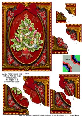 Elegant Tree 7x5inch Scalloped Duo Corner Stacker