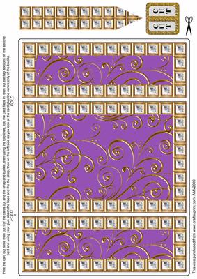 Mid Purple Foil Diamond Bling Giant Square Buckle Gatefold Card