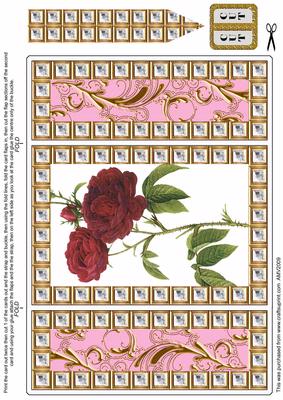 Red Rose Diamond Bling Giant Square Buckle Gatefold Card