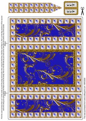 Blue Foil Blue Bling Giant Square Buckle Gatefold Card