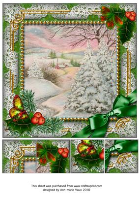 Christmas Stream Holly 8inch Picture Sheet
