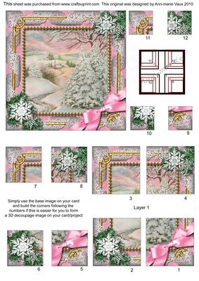 Christmas Stream Snow All 4 Corner Stacker Card Front