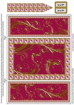 Cerise Foil Pink Bling Giant Square Buckle Gatefold Card