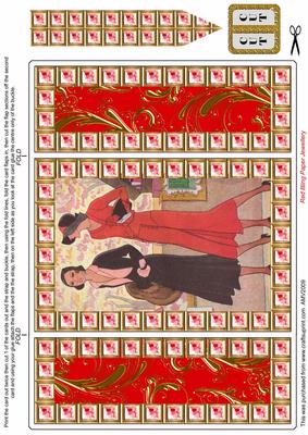 Elegant Ladies 2 Red Bling Giant Square Buckle Gatefold Card