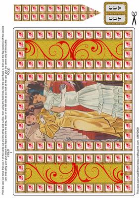 Elegant Ladies 3 Red Bling Giant Square Buckle Gatefold Card